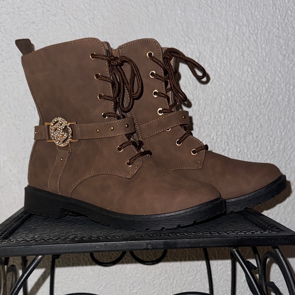 Rocawear Brown Combat Boots with Buckle Detail